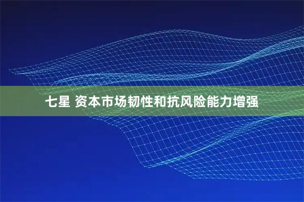 七星 资本市场韧性和抗风险能力增强