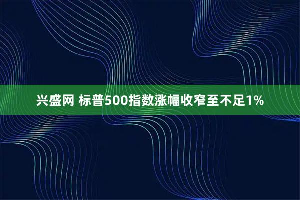 兴盛网 标普500指数涨幅收窄至不足1%